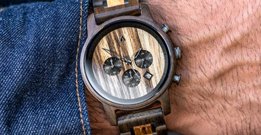 Treehut Wooden Watches | Ebony Zebrawood Mens Chronograph Casual Watch | North Collection Unboxing