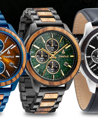 Treehut's Quest Collection | Stainless Steel + Wood Chronograph Watch For Men