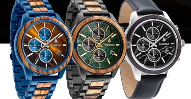 Treehut's Quest Collection | Stainless Steel + Wood Chronograph Watch For Men