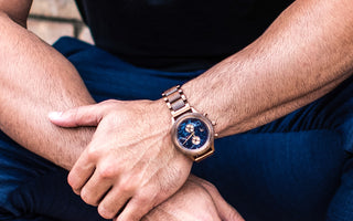 Treehut Wooden Watches | Mens Modern Chronograph Marble Watch | Rise Collection