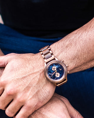 Treehut Wooden Watches | Mens Modern Chronograph Marble Watch | Rise Collection