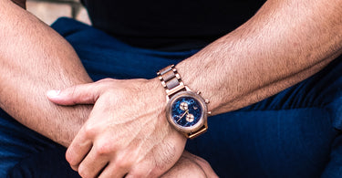 Treehut Wooden Watches | Mens Modern Chronograph Marble Watch | Rise Collection
