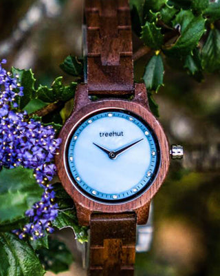 Treehut Wooden Watches | Walnut Sky Blue Women's Casual Watch | Pearl Petite Collection Unboxing