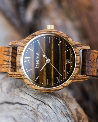 Tiger Eye And Zebrawood Treehut Watches | Watches for Men and Women