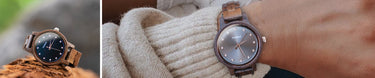 Womens Grey Dial Wooden Watches