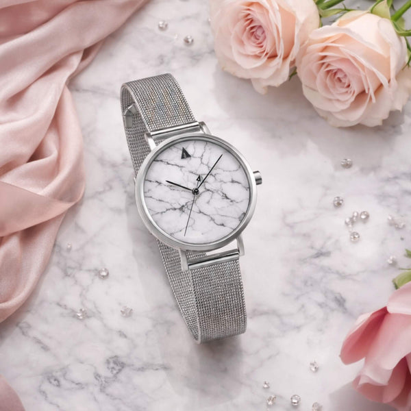 Element White Marble Silver Women's Stainless Steel Watch