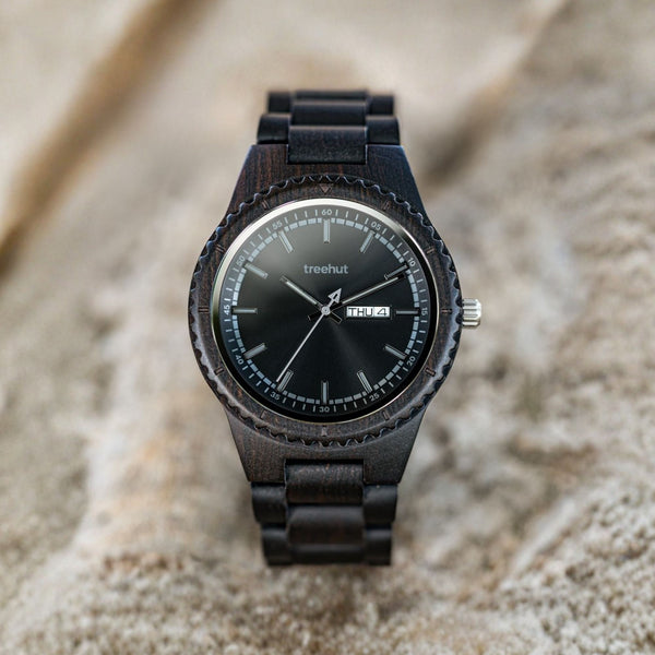 Classic Day-Date Ebony Black Monochrome Men's Wooden Watch