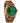 zebrawood watch for men with green dial