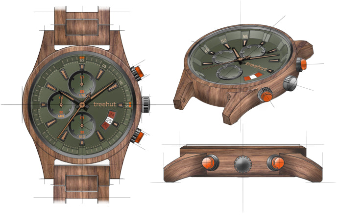 TREEHUT Wood Watches | Brown | Womens Watch | Walnut | Odyssey