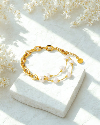 Mixed Pearl Chain Bracelet