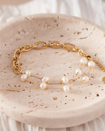 Mixed Pearl Chain Bracelet