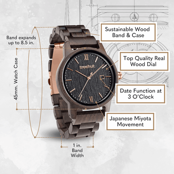 Wooden Watch | Odyssey All Ebony Monochrome for Men | Treehut Wooden Watch | Odyssey All Ebony Monochrome for Men | Treehut