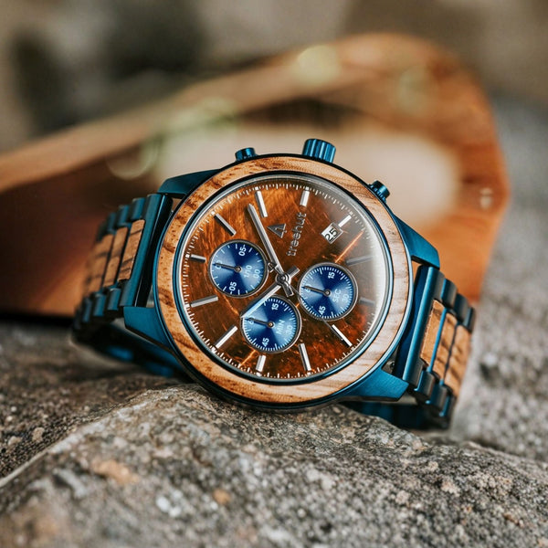 Quest Tiger Eye Zebrawood Men's Wooden Watch