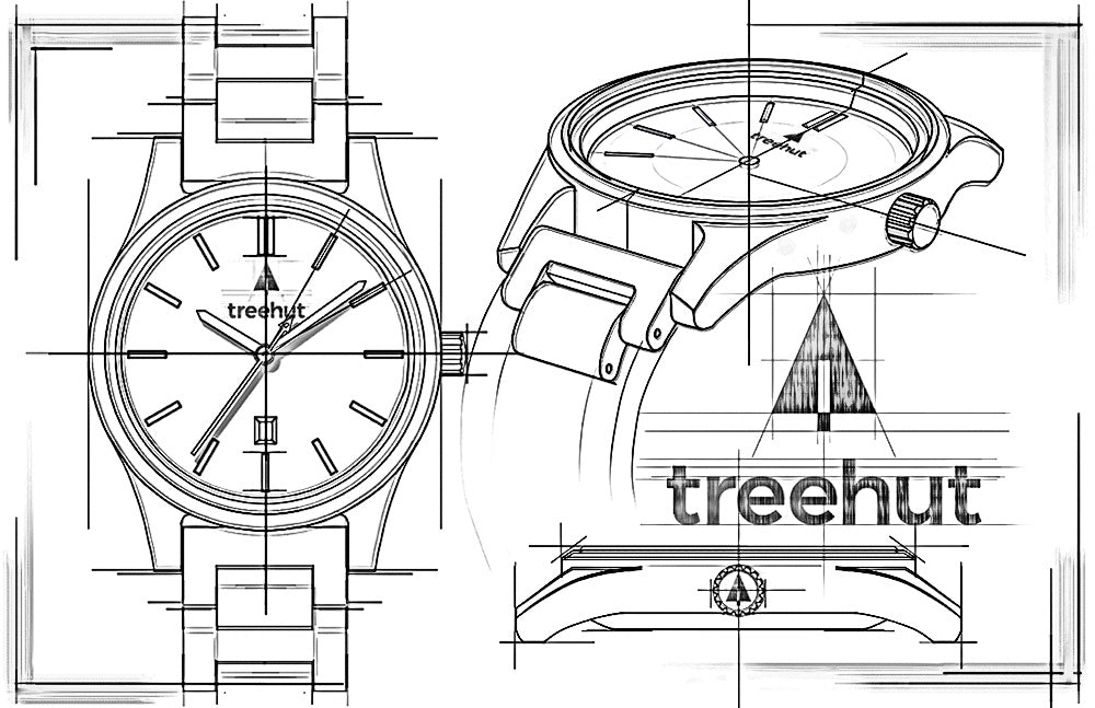 TREEHUT Wood Watches | Green Grey | Mens Watch | Marble Sandalwood