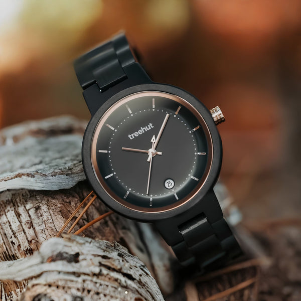 Theory Ebony Black Women's Wooden Watch