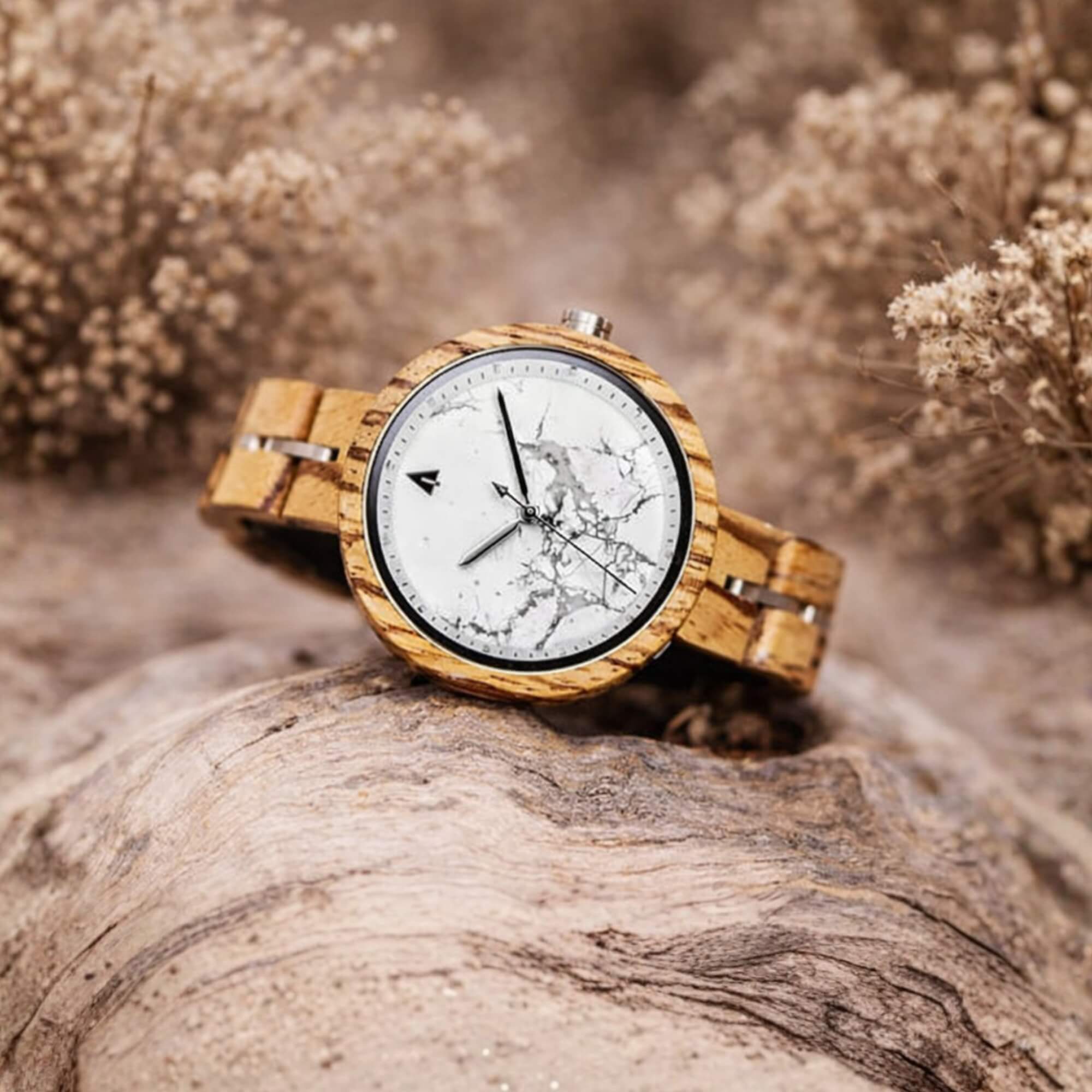 women’s wood marble watches