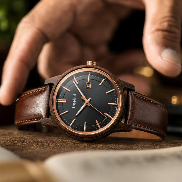 brown leather watch for men
