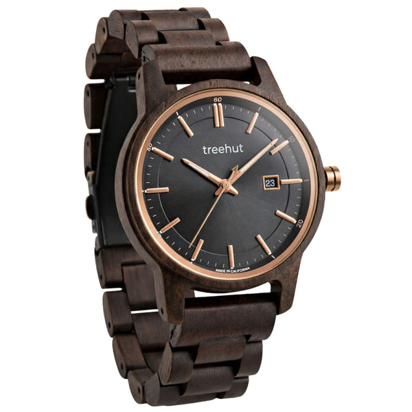 ebony wood watch with black dial