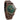 walnut wood watch with green dial