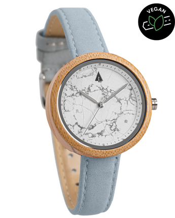 Theory Bamboo Marble Grey Women's Wooden Watch