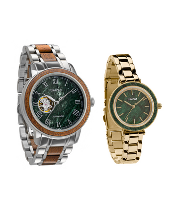 Couples Green Marble Couples Marble Watch