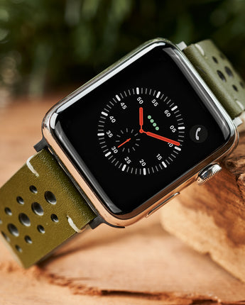 Apple Strap Olive Green Cactus Leather