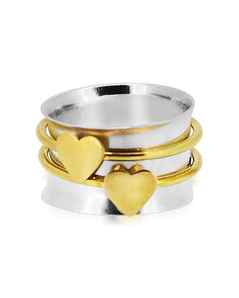 Heart-Soul Spinner Ring Women's Engraved Ring