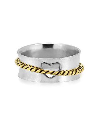 Intertwined Love Spinner Ring Women's Engraved Ring