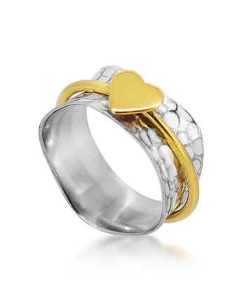 Sailing Heart Spinner Ring Women's Engraved Ring