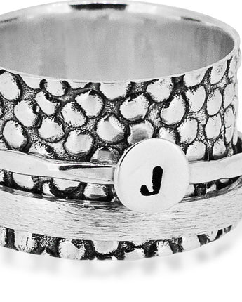 Stingray Initial Ring Women's Engraved Ring