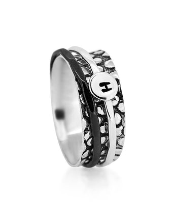 Armor Initial Ring Women's Engraved Ring