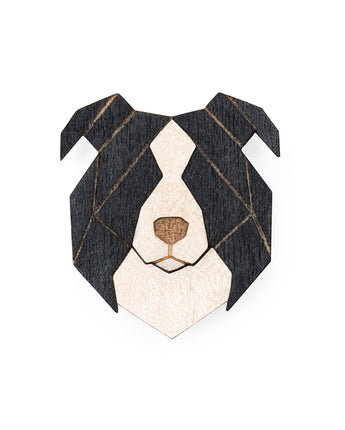 Wooden Border Collie Pin Accessories