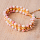 Pink and Gold Rhodonite Bracelet