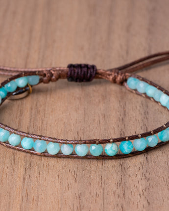 Amazonite Single Wrap Bracelet for Women