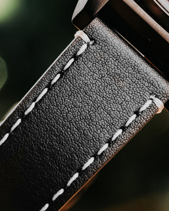 20mm Black Cactus Leather Band For Men