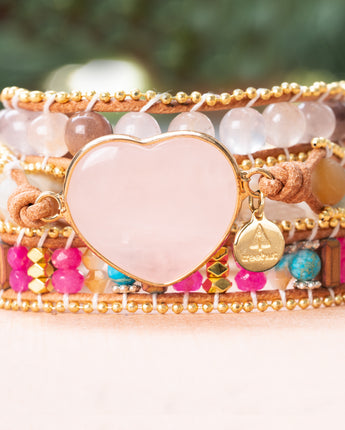 Love Heart Triple Wrap Bracelet
