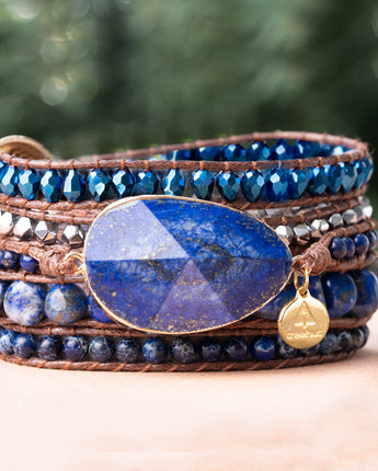 Deep Blue Wrap Bracelet for women