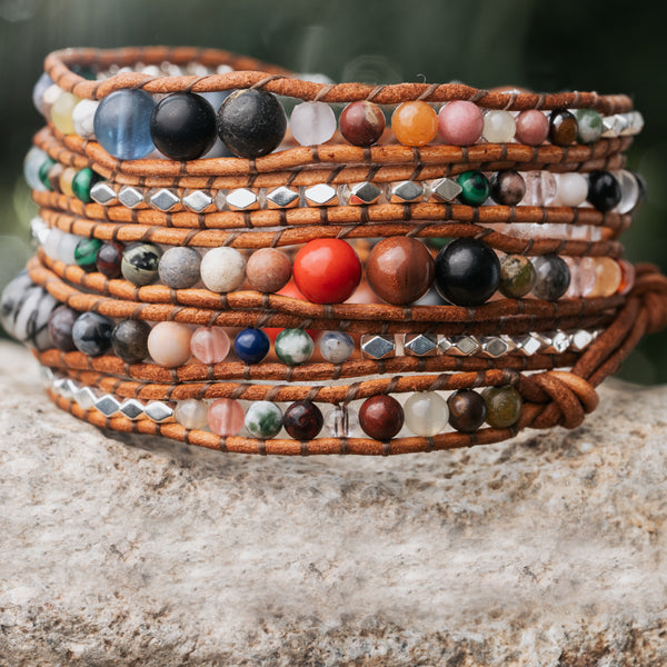 Wrap Bracelets Five-Layer Design With Jasper Beads Treehut