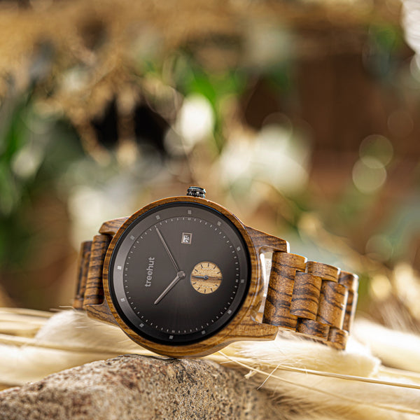 Alpine Zebrawood Black Men's Wooden Watch