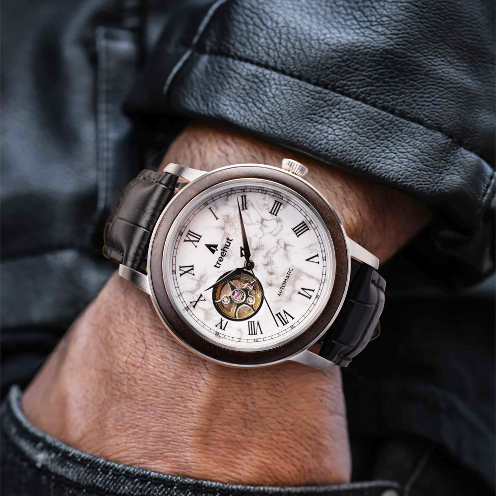 white marble watch for men