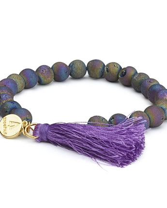 Mala Rainbow Tassel Bracelet Women's Stone Bracelet