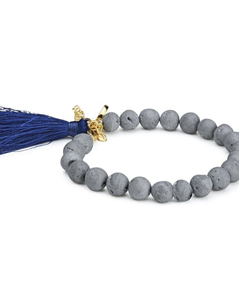 Mala Grey Tassel Bracelet Women's Stone Bracelet