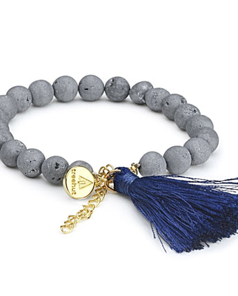 Mala Grey Tassel Bracelet Women's Stone Bracelet