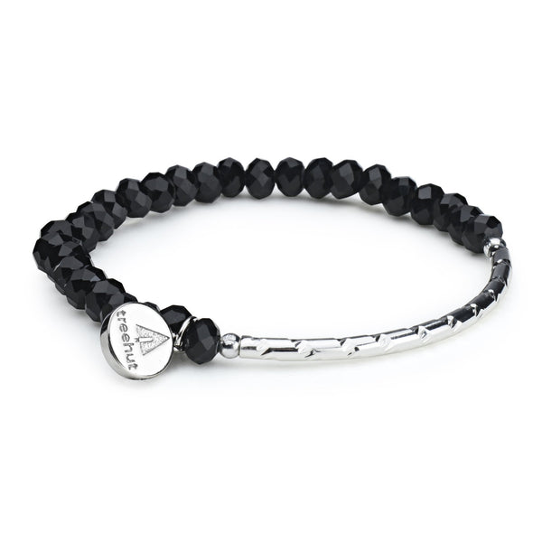 Black Crystal Bracelet With Gold Bar | Treehut display picture 2