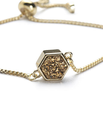 Lyla Gold Hexagon Bracelet Women's Stone Bracelet