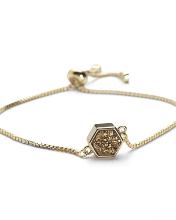 Lyla Gold Hexagon Bracelet Women's Stone Bracelet