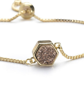 Lyla Rose Gold Hexagon Bracelet Women's Stone Bracelet
