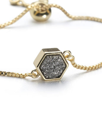 Lyla Silver Hexagon Bracelet Women's Stone Bracelet