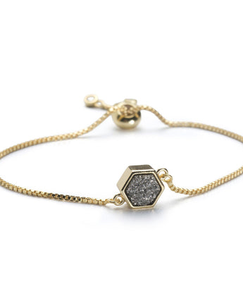 Lyla Silver Hexagon Bracelet Women's Stone Bracelet