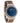 Bay Walnut Blue Sunray Silver Men's Stainless Steel Wooden Watch